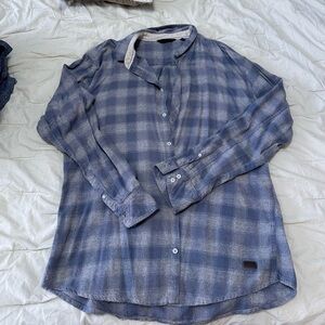 Men's Blue Plaid Shirt